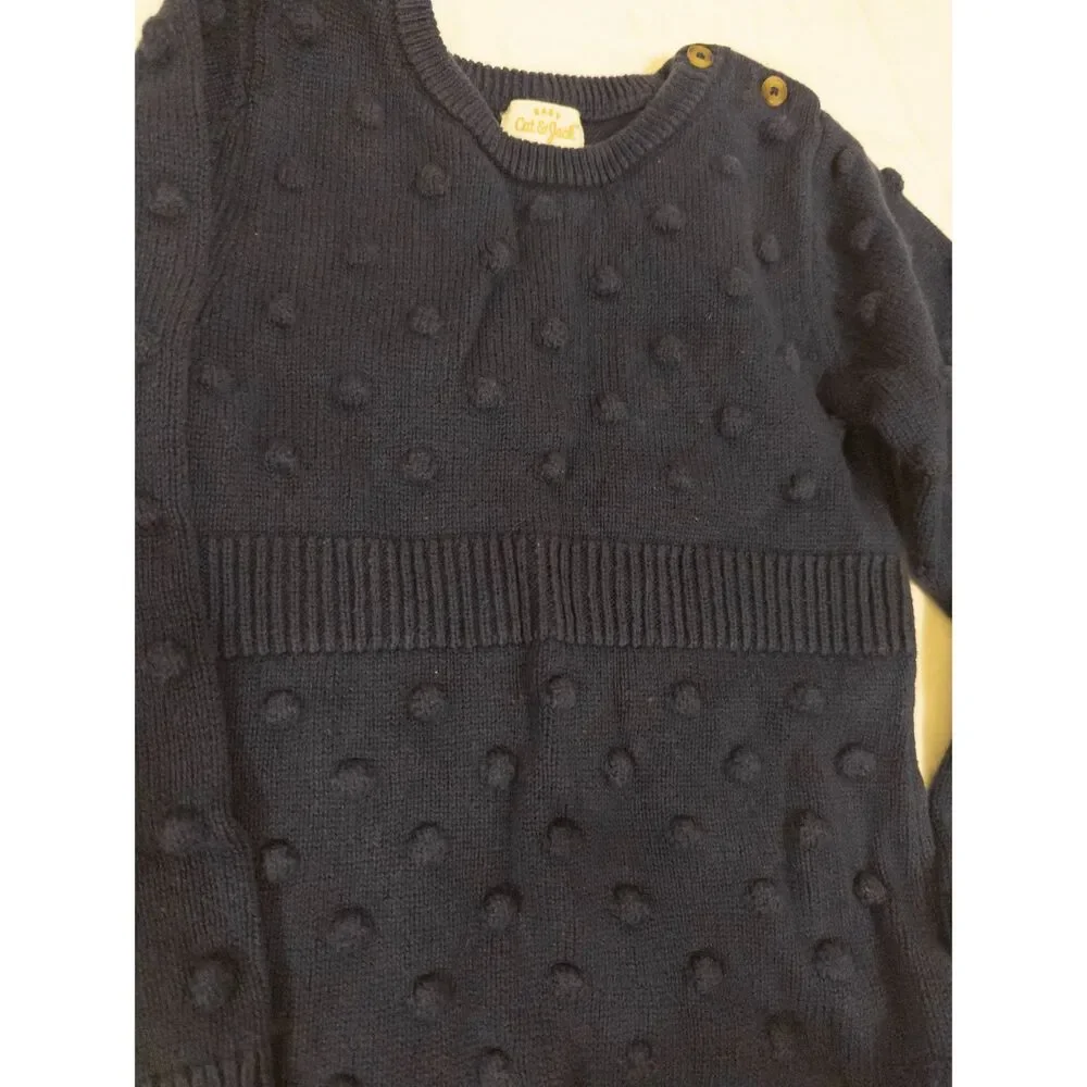 Cat & Jack navy‎ onesie sweater size 24m